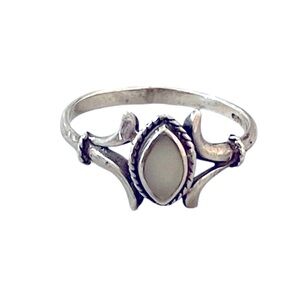 Vintage silver agate ring size 7.5